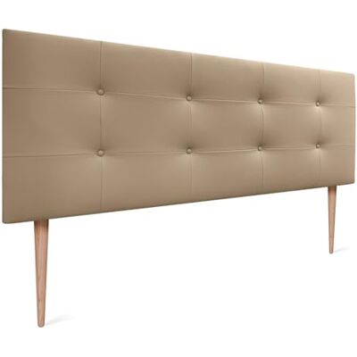 DHOME Kopfteil Capitone gepolstert Kunstleder oder Stoff Acualine 8cm Dicke New Range Farben Bett Kopfteil gepolstert Bettzeug Schlafzimmer (Kunstleder Hellbraun, 160x115cm (150/160)) DHOME Kopfteil Capitone gepolstert Kunstleder oder Stoff Acualine 8cm Dicke New Range Farben Bett Kopfteil gepolstert Bettzeug Schlafzimmer (Kunstleder Hellbraun, 160x115cm (150/160))