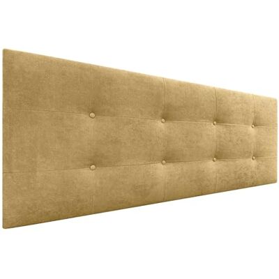 DHOME Gepolstertes Kopfteil ACUALINE 8cm Dick Bett-Kopfteil aus Stoff und Kunstleder (Stoff Senf, 160cm für Betten 150/160) DHOME Gepolstertes Kopfteil ACUALINE 8cm Dick Bett-Kopfteil aus Stoff und Kunstleder (Stoff Senf, 160cm für Betten 150/160)