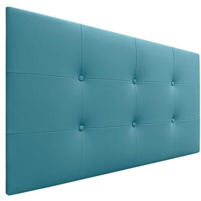 DHOME Kopfteil für Bett, gepolstert, 8 cm dick, gepolsterter Kopf, ACUALINE Stoff und Kunstleder, für Doppelbett (türkisfarbenes Kunstleder, 90 cm (Betten 70/80/90)) DHOME Kopfteil für Bett, gepolstert, 8 cm dick, gepolsterter Kopf, ACUALINE Stoff und Kunstleder, für Doppelbett (türkisfarbenes Kunstleder, 90 cm (Betten 70/80/90))