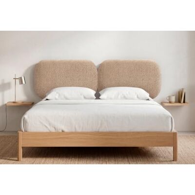 DHOME Gepolstertes Glattes und Geschwungenes Kopfteil Luxury Edition 50cm Hoch mit Füßen Akustisches Schallabsorbierendes Wandkopfteil für Bett und Schlafzimmer (Golden Wood, 160cm Dual) DHOME Gepolstertes Glattes und Geschwungenes Kopfteil Luxury Edition 50cm Hoch mit Füßen Akustisches Schallabsorbierendes Wandkopfteil für Bett und Schlafzimmer (Golden Wood, 160cm Dual)