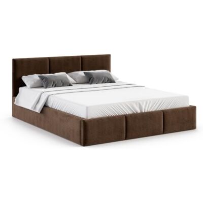 FDM Polsterbett 140x200 cm Bett mit Lattenrost Bettkasten Stauraum Fresia Cord braun mit Kopfteil modern FDM Polsterbett 140x200 cm Bett mit Lattenrost Bettkasten Stauraum Fresia Cord braun mit Kopfteil modern