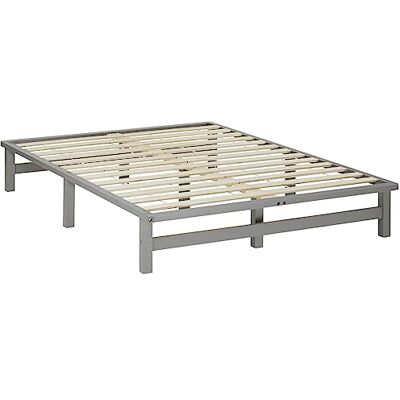 Homestyle4u Palettenbett 140x200 cm Grau Bettgestell mit Lattenrost Futonbett aus Kiefer Massivholz, grau lackiert, 28 cm Höhe – ideal für Jugendzimmer, WG & Gästezimmer Homestyle4u Palettenbett 140x200 cm Grau Bettgestell mit Lattenrost Futonbett aus Kiefer Massivholz, grau lackiert, 28 cm Höhe – ideal für Jugendzimmer, WG & Gästezimmer