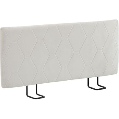 HOMCOM Chenille-Polsterkopfteil, höhenverstellbar, Weiß Kopfteil mit Rautenmuster, Metallrahmen, für Schlafzimmer, passend für 160 cm breite Betten, 160 x 10 x 73 cm HOMCOM Chenille-Polsterkopfteil, höhenverstellbar, Weiß Kopfteil mit Rautenmuster, Metallrahmen, für Schlafzimmer, passend für 160 cm breite Betten, 160 x 10 x 73 cm