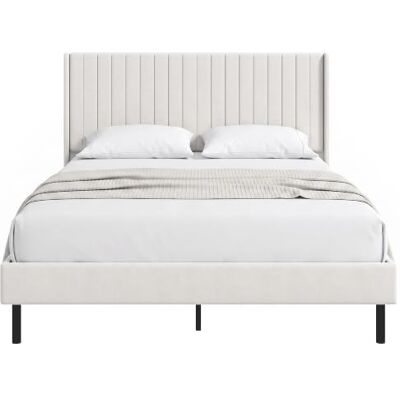 HOMCOM Polsterbett 140x200cm Bett mit Gepolstertem, Verstellbarem Kopfteil Bettgestell mit Lattenrost, Metallbeine, Stauraum unter dem Bett, Einfache Montage, für Gästezimmer, Schlafzimmer, Beige HOMCOM Polsterbett 140x200cm Bett mit Gepolstertem, Verstellbarem Kopfteil Bettgestell mit Lattenrost, Metallbeine, Stauraum unter dem Bett, Einfache Montage, für Gästezimmer, Schlafzimmer, Beige