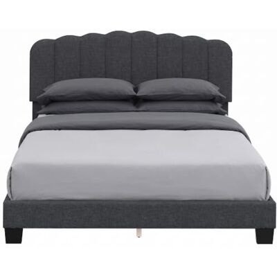 HOMCOM Bettgestell 160 x 200 cm, Kopfteil verstellbar, Leinenoptik Plattformbett mit 12 Latten, kein Boxspringbett erforderlich, einfache Montage, Dunkelgrau HOMCOM Bettgestell 160 x 200 cm, Kopfteil verstellbar, Leinenoptik Plattformbett mit 12 Latten, kein Boxspringbett erforderlich, einfache Montage, Dunkelgrau