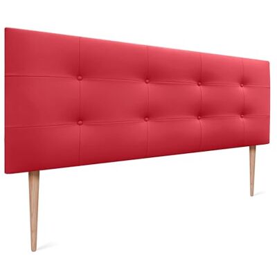 DHOME Kopfteil Capitone gepolstert Kunstleder oder Stoff Acualine mit Kiefer Holzbeine 8cm dick Bett Kopfteile gepolstert gesteppt Capitone Bett Kopfteile (Kunstleder Rot, 145 (135/140)) DHOME Kopfteil Capitone gepolstert Kunstleder oder Stoff Acualine mit Kiefer Holzbeine 8cm dick Bett Kopfteile gepolstert gesteppt Capitone Bett Kopfteile (Kunstleder Rot, 145 (135/140))