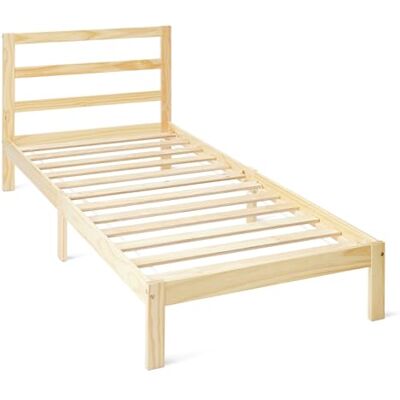 Amazon Einzelbettgestell mit Kopfteil, Massives Kiefernholz mit Lattenrost, 90cm x 200cm, Einzelbett, Weiß Amazon Einzelbettgestell mit Kopfteil, Massives Kiefernholz mit Lattenrost, 90cm x 200cm, Einzelbett, Weiß
