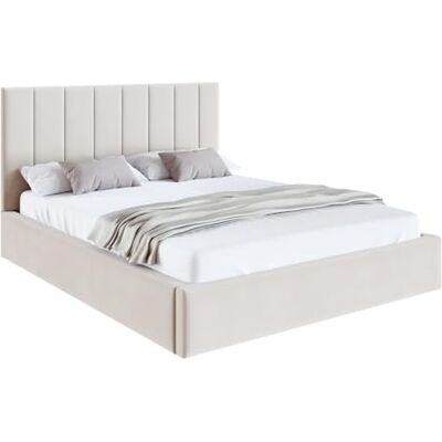 FDM Polsterbett 160x200 cm Doppelbett mit Lattenrost Bettkasten Stauraum Colorado Trinity beige mit Kopfteil modern FDM Polsterbett 160x200 cm Doppelbett mit Lattenrost Bettkasten Stauraum Colorado Trinity beige mit Kopfteil modern