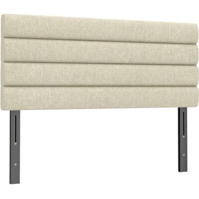 HOMCOM Kopfteil 140cm Höhe verstellbar 3-stufig gepolstert Beige Leinenbezogenes Kopfteil, 106/116/126cm, gesteppt, Stahlbeine, Wandmontage, Schlafzimmer HOMCOM Kopfteil 140cm Höhe verstellbar 3-stufig gepolstert Beige Leinenbezogenes Kopfteil, 106/116/126cm, gesteppt, Stahlbeine, Wandmontage, Schlafzimmer