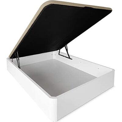 DUÉRMETE ONLINE Aufklappbares Bett, extra verstärkt, großes Fassungsvermögen, mit atmungsaktivem Deckel, abgerundete Ecken, 90 x 200 cm, Weiß DUÉRMETE ONLINE Aufklappbares Bett, extra verstärkt, großes Fassungsvermögen, mit atmungsaktivem Deckel, abgerundete Ecken, 90 x 200 cm, Weiß