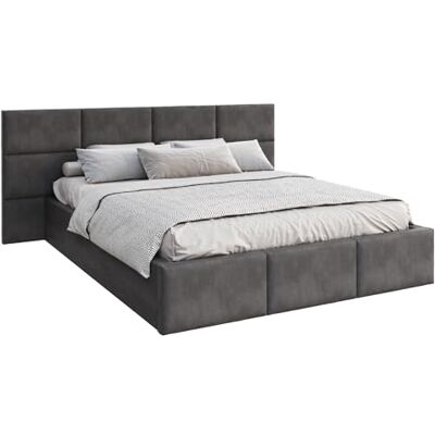 FDM Polsterbett 180x200 cm mit Lattenrost Bettkasten Wandpaneele Stauraum Denver Trinity Graphit modern FDM Polsterbett 180x200 cm mit Lattenrost Bettkasten Wandpaneele Stauraum Denver Trinity Graphit modern