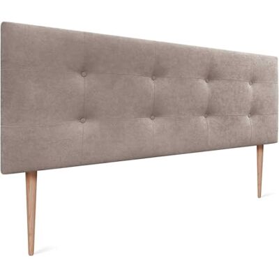 DHOME Kopfteil Capitone gepolstert Kunstleder oder Stoff Acualine mit Kiefer Holzbeine 8cm dick Bett Kopfteile gepolstert gesteppt Capitone Bett Kopfteile (Stoff Erde, 160 (150/160)) DHOME Kopfteil Capitone gepolstert Kunstleder oder Stoff Acualine mit Kiefer Holzbeine 8cm dick Bett Kopfteile gepolstert gesteppt Capitone Bett Kopfteile (Stoff Erde, 160 (150/160))