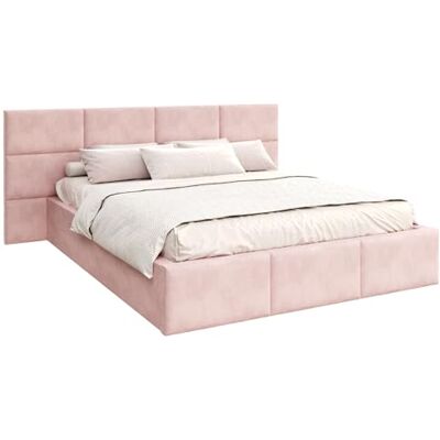 FDM Polsterbett 180x200 cm mit Lattenrost Bettkasten Wandpaneele Stauraum Denver Trinity Altrosa modern FDM Polsterbett 180x200 cm mit Lattenrost Bettkasten Wandpaneele Stauraum Denver Trinity Altrosa modern