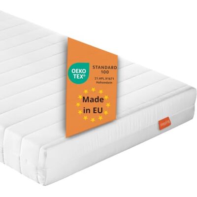 sleepling Matratze 100x200x13 cm, Komfortschaum, Härtegrad 2, Basic 30 Komfortschaummatratze, Rollmatratze H2, Gästematratze, Made in EU, OEKO-TEX, Bezug waschbar bis 60 Grad sleepling Matratze 100x200x13 cm, Komfortschaum, Härtegrad 2, Basic 30 Komfortschaummatratze, Rollmatratze H2, Gästematratze, Made in EU, OEKO-TEX, Bezug waschbar bis 60 Grad