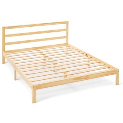 Amazon Kingsize-Bettgestell mit Kopfteil, Massives Kiefernholz mit Lattenrost, 160cm x 200cm, King-Size, Kiefernholz Amazon Kingsize-Bettgestell mit Kopfteil, Massives Kiefernholz mit Lattenrost, 160cm x 200cm, King-Size, Kiefernholz