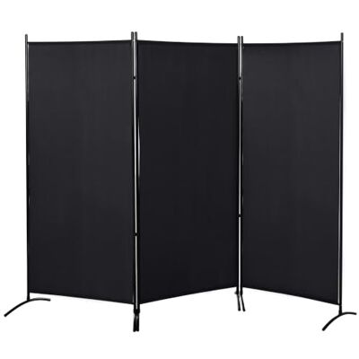 HOMCOM Paravent 253 x 182 cm Raumteiler Faltbar für Wohnzimmer Schwarz 3-Teilig, Raumtrenner, Trennwand, Sichtschutz, Stellwand HOMCOM Paravent 253 x 182 cm Raumteiler Faltbar für Wohnzimmer Schwarz 3-Teilig, Raumtrenner, Trennwand, Sichtschutz, Stellwand