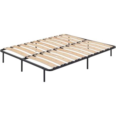 i-flair Metallbett Austen 140x200 cm – stabiles Bettgestell mit perforierten Latten aus Birkenholz für optimale Belüftung, Gästebett aus Metall mit 27 cm Stauraum, Doppelbett in schwarz i-flair Metallbett Austen 140x200 cm – stabiles Bettgestell mit perforierten Latten aus Birkenholz für optimale Belüftung, Gästebett aus Metall mit 27 cm Stauraum, Doppelbett in schwarz
