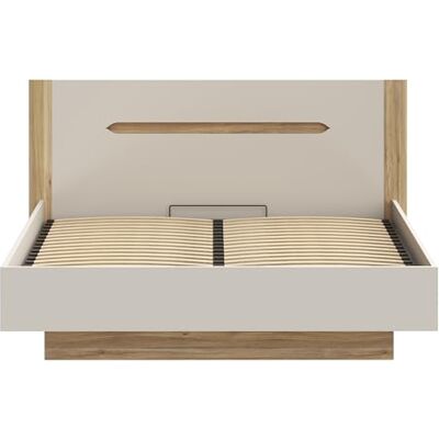 Forte EDWAL Bett Liegefläche 180 cm, modernes Bettgestell mit Stauraum unter dem Lattenrost, Holzwerkstoff, Kaschmir Beige Holzdekor, 196,2 cm breit x 105,7 cm hoch x 206,6 cm tief Forte EDWAL Bett Liegefläche 180 cm, modernes Bettgestell mit Stauraum unter dem Lattenrost, Holzwerkstoff, Kaschmir Beige Holzdekor, 196,2 cm breit x 105,7 cm hoch x 206,6 cm tief