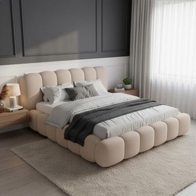 Juskys Polsterbett Catania Modernes Bubble Design, gepolstertes Kopfteil, stabile Kontruktion- 180 x 200 cm Beige Juskys Polsterbett Catania Modernes Bubble Design, gepolstertes Kopfteil, stabile Kontruktion- 180 x 200 cm Beige