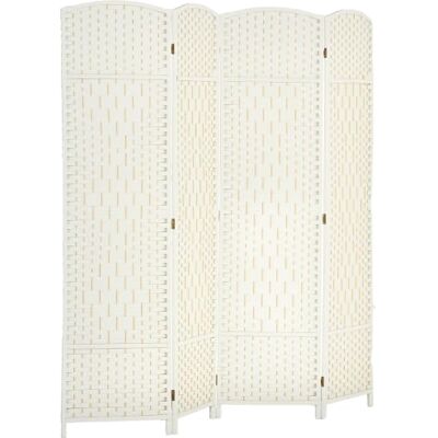 HOMCOM Paravent 4-Teilig 180 x 180 cm Faltbar Raumteiler Weiß Trennwand, Raumtrenner, Stellwand, Sichtschutz, für Wohnzimmer, Innen HOMCOM Paravent 4-Teilig 180 x 180 cm Faltbar Raumteiler Weiß Trennwand, Raumtrenner, Stellwand, Sichtschutz, für Wohnzimmer, Innen