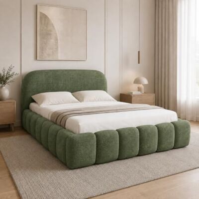 Home Collective Polsterbett Doppelbett Bett Bubble mit Stauraum und Metall-Lattenrost Schlafzimmer Jugendzimmer Möbel weicher Stoff modernes Design mit Steppung 160x200 cm Grün Home Collective Polsterbett Doppelbett Bett Bubble mit Stauraum und Metall-Lattenrost Schlafzimmer Jugendzimmer Möbel weicher Stoff modernes Design mit Steppung 160x200 cm Grün