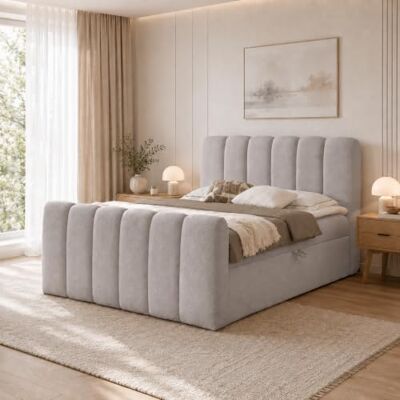 Home Collective Boxspringbett Polsterbett Doppelbett Bubble Bouclé Bett mit Stauraum viele Größen und Farben Topper inklusive modernes Design Schlafzimmer Jugendzimmer Möbel Hellgrau 180x200 cm Home Collective Boxspringbett Polsterbett Doppelbett Bubble Bouclé Bett mit Stauraum viele Größen und Farben Topper inklusive modernes Design Schlafzimmer Jugendzimmer Möbel Hellgrau 180x200 cm