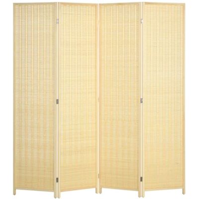 HOMCOM Paravent 4-teilig 180 x 180 cm Raumteiler Bambus Faltbar Natur Trennwand, Sichtschutz, Stellwand, Raumtrenner, für Wohnzimmer HOMCOM Paravent 4-teilig 180 x 180 cm Raumteiler Bambus Faltbar Natur Trennwand, Sichtschutz, Stellwand, Raumtrenner, für Wohnzimmer