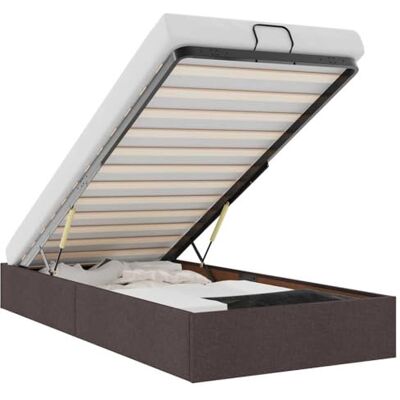 vidaXL Dunkelbraune Stoff Ottoman-Bett - Bettgestell vidaXL Dunkelbraune Stoff Ottoman-Bett - Bettgestell