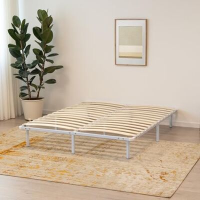 i-flair Metallbett mit Lattenrost NAMARA 160x200 cm Höhe: 28 cm, stabiles Gästebett mit Stauraum auf Füßen, geeignet für alle Matratzen Weiß i-flair Metallbett mit Lattenrost NAMARA 160x200 cm Höhe: 28 cm, stabiles Gästebett mit Stauraum auf Füßen, geeignet für alle Matratzen Weiß