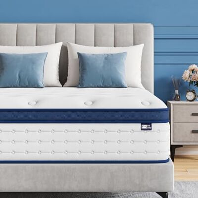 BedStory Matratze 90x200cm, 7-Zonen Taschenfederkernmatratze Höhe 26cm, H4 Härtegrad Matratze, Gedächtnisschaum und unabhängige Sackfeder, Rückenentlastende, Blau BedStory Matratze 90x200cm, 7-Zonen Taschenfederkernmatratze Höhe 26cm, H4 Härtegrad Matratze, Gedächtnisschaum und unabhängige Sackfeder, Rückenentlastende, Blau
