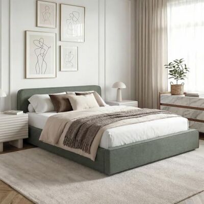 IDIMEX Polsterbett MARINI Doppelbett 140x200 cm in grün Bett gepolstert mit Lattenrost, modernes Design & stabiles Holzgestell mit Kunststofffüßen IDIMEX Polsterbett MARINI Doppelbett 140x200 cm in grün Bett gepolstert mit Lattenrost, modernes Design & stabiles Holzgestell mit Kunststofffüßen
