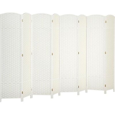 HOMCOM Paravent 8-teilig Raumteiler Faltbar Sichtschutz 320x170 cm Weiß Trennwand aus Kiefernholz, Raumtrenner, Stellwand, für Schlafzimmer Wohnzimmer HOMCOM Paravent 8-teilig Raumteiler Faltbar Sichtschutz 320x170 cm Weiß Trennwand aus Kiefernholz, Raumtrenner, Stellwand, für Schlafzimmer Wohnzimmer