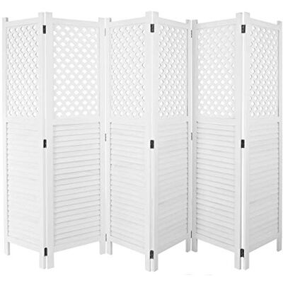 Mendler Paravent HWC-A84, Ornamente 170x245cm weiß Raumteiler, Trennwand, Sichtschutz Mendler Paravent HWC-A84, Ornamente 170x245cm weiß Raumteiler, Trennwand, Sichtschutz
