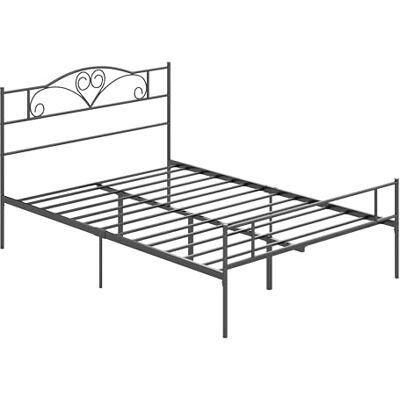 HOMCOM Bett 140 x 200 cm mit Lattenrost Bettrahmen 31 cm hoch Schwarz Stahl, Unterbettaufbewahrung, Kopf- und Fußteil, Doppelbett, Bettgestell, Einfache Montage HOMCOM Bett 140 x 200 cm mit Lattenrost Bettrahmen 31 cm hoch Schwarz Stahl, Unterbettaufbewahrung, Kopf- und Fußteil, Doppelbett, Bettgestell, Einfache Montage