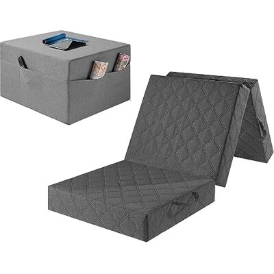 sleepling Klappmatratze Visco, 3-teilige Faltmatratze, Gästematratze klappbar, Faltbare Matratze, Sitzhocker mit Husse, Foldable Mattress, Made in EU, Oeko-TEX, H2.5, 195x75x14 cm, Single, grau sleepling Klappmatratze Visco, 3-teilige Faltmatratze, Gästematratze klappbar, Faltbare Matratze, Sitzhocker mit Husse, Foldable Mattress, Made in EU, Oeko-TEX, H2.5, 195x75x14 cm, Single, grau