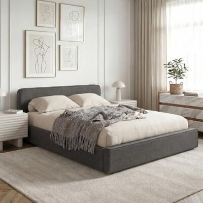 IDIMEX Polsterbett MARINI Doppelbett 140x200 cm in dunkelgrau Bett gepolstert mit Lattenrost, modernes Design & stabiles Holzgestell mit Kunststofffüßen IDIMEX Polsterbett MARINI Doppelbett 140x200 cm in dunkelgrau Bett gepolstert mit Lattenrost, modernes Design & stabiles Holzgestell mit Kunststofffüßen