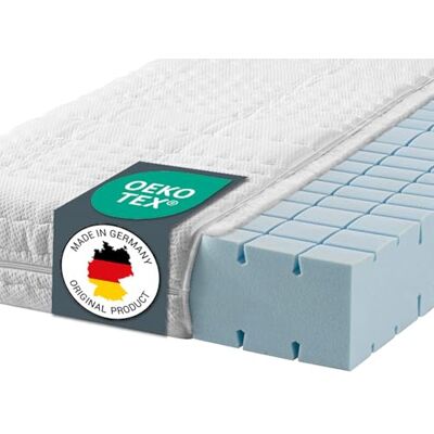 Ravensberger Matratzen Kaltschaummatratze Struktura-SAN 120x200cm Härtegrad H2 RG 60 Höhe 20cm 7-Zonen Matratze Baumwoll-Doppeltuch-Bezug produziert in Deutschland OEKO-TEX® zertifiziert Ravensberger Matratzen Kaltschaummatratze Struktura-SAN 120x200cm Härtegrad H2 RG 60 Höhe 20cm 7-Zonen Matratze Baumwoll-Doppeltuch-Bezug produziert in Deutschland OEKO-TEX® zertifiziert