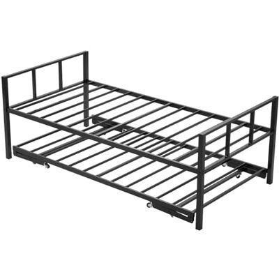 VEVOR Tagesbettrahmen in Twin-Größe, Tagesbett mit Ausziehbett, Plattformbettrahmen Sofabett (181,44 kg Tragkraft) mit Metalllattenunterstützung für Wohnzimmer Schlafzimmer Gästezimmer, schwarz VEVOR Tagesbettrahmen in Twin-Größe, Tagesbett mit Ausziehbett, Plattformbettrahmen Sofabett (181,44 kg Tragkraft) mit Metalllattenunterstützung für Wohnzimmer Schlafzimmer Gästezimmer, schwarz
