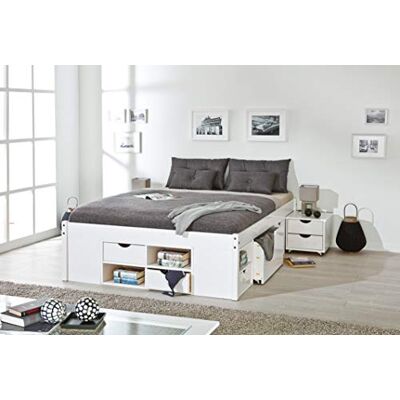 Interlink - Letto con vani contenitore - White - Pine - Bed Interlink - Letto con vani contenitore - White - Pine - Bed
