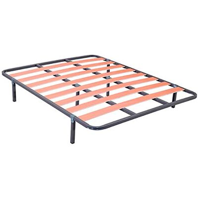 DUÉRMETE ONLINE Lattenrost, Gestell 30 x 30 mm, mit Füßen, Stahlrohr 30 x 30 mm, graue Epoxidfarbe, 150 x 190 cm DUÉRMETE ONLINE Lattenrost, Gestell 30 x 30 mm, mit Füßen, Stahlrohr 30 x 30 mm, graue Epoxidfarbe, 150 x 190 cm