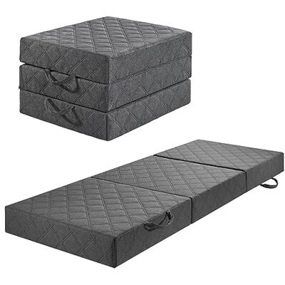 sleepling Klappmatratze Visco, 3-teilige Faltmatratze, Gästematratze klappbar, Faltbare Matratze, Sitzhocker ohne Husse, Foldable Mattress, Made in EU, Oeko-TEX, H2.5, 195x75x14 cm, Single, grau sleepling Klappmatratze Visco, 3-teilige Faltmatratze, Gästematratze klappbar, Faltbare Matratze, Sitzhocker ohne Husse, Foldable Mattress, Made in EU, Oeko-TEX, H2.5, 195x75x14 cm, Single, grau