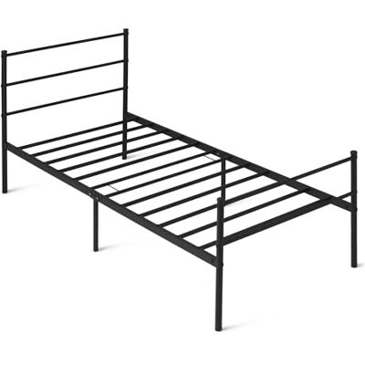 Amazon Bettgestell mit Kopfteil, rutschfest mit Stahllamellen, Metall, Nicht klappbar, 90 x 200 cm, Einzelbett, schwarz Amazon Bettgestell mit Kopfteil, rutschfest mit Stahllamellen, Metall, Nicht klappbar, 90 x 200 cm, Einzelbett, schwarz
