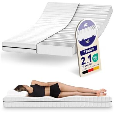 Mister Sandman Ergonomische 7-Zonen Kaltschaummatratze 100x190 cm – Wendematratze mit Zwei Härtegraden (H2/H3) – Bezug abnehmbar & waschbar – Rollmatratze – Made in Germany (Höhe: 18cm) Mister Sandman Ergonomische 7-Zonen Kaltschaummatratze 100x190 cm – Wendematratze mit Zwei Härtegraden (H2/H3) – Bezug abnehmbar & waschbar – Rollmatratze – Made in Germany (Höhe: 18cm)