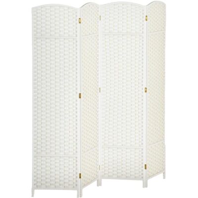 HOMCOM Paravent 4-teilig Raumteiler Faltbar Sichtschutz 160x170 cm Weiß Trennwand aus Kiefernholz, Raumtrenner, Stellwand, für Schlafzimmer Wohnzimmer HOMCOM Paravent 4-teilig Raumteiler Faltbar Sichtschutz 160x170 cm Weiß Trennwand aus Kiefernholz, Raumtrenner, Stellwand, für Schlafzimmer Wohnzimmer
