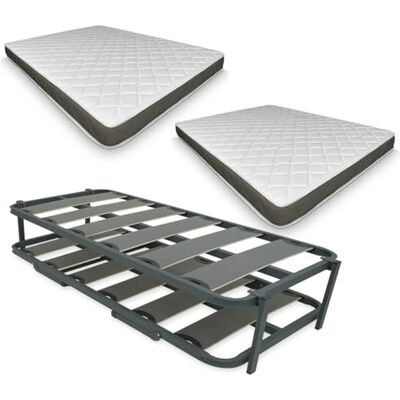 DUÉRMETE ONLINE Komplett mit 2 Matratzen Visco Fresh (Winter/Sommer) + verstärktem Nestbett, Stahllegierung, 90 x 190 cm DUÉRMETE ONLINE Komplett mit 2 Matratzen Visco Fresh (Winter/Sommer) + verstärktem Nestbett, Stahllegierung, 90 x 190 cm