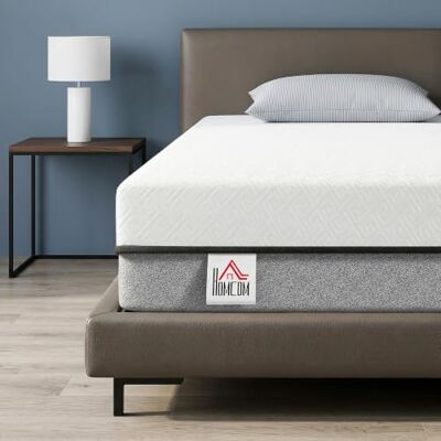 HOMCOM Matratze 140x200cm H3 Mittelfest 20 cm Höhe Ergonomisch Atmungsaktiv, Gel-Memory-Schaumstoff, Abnehmbarer Waschbarer Bezug, Öko-Tex & CertiPUR Zertifiziert HOMCOM Matratze 140x200cm H3 Mittelfest 20 cm Höhe Ergonomisch Atmungsaktiv, Gel-Memory-Schaumstoff, Abnehmbarer Waschbarer Bezug, Öko-Tex & CertiPUR Zertifiziert