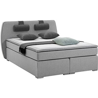 Atlantic Home Collection Boxspringbett REX, 140 x 200 cm, inklusive Topper (Härtegrad H2) und Nackenkissen, hellgrau Atlantic Home Collection Boxspringbett REX, 140 x 200 cm, inklusive Topper (Härtegrad H2) und Nackenkissen, hellgrau