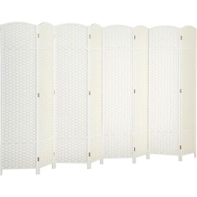 HOMCOM Paravent 8-teilig Raumteiler Faltbar Sichtschutz 320x170 cm Weiß Trennwand aus Kiefernholz, Raumtrenner, Stellwand, für Schlafzimmer Wohnzimmer HOMCOM Paravent 8-teilig Raumteiler Faltbar Sichtschutz 320x170 cm Weiß Trennwand aus Kiefernholz, Raumtrenner, Stellwand, für Schlafzimmer Wohnzimmer