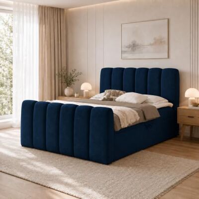 Home Collective Boxspringbett Polsterbett Doppelbett Bubble Bouclé Bett mit Stauraum viele Größen und Farben Topper inklusive modernes Design Schlafzimmer Jugendzimmer Möbel Marineblau 140x200 cm Home Collective Boxspringbett Polsterbett Doppelbett Bubble Bouclé Bett mit Stauraum viele Größen und Farben Topper inklusive modernes Design Schlafzimmer Jugendzimmer Möbel Marineblau 140x200 cm