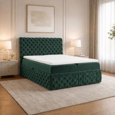 Home Collective Boxspringbett Polsterbett Doppelbett 160x200 cm Bett mit Stauraum Topper inklusive modernes Design Schlafzimmer Jugendzimmer Möbel Grün Home Collective Boxspringbett Polsterbett Doppelbett 160x200 cm Bett mit Stauraum Topper inklusive modernes Design Schlafzimmer Jugendzimmer Möbel Grün